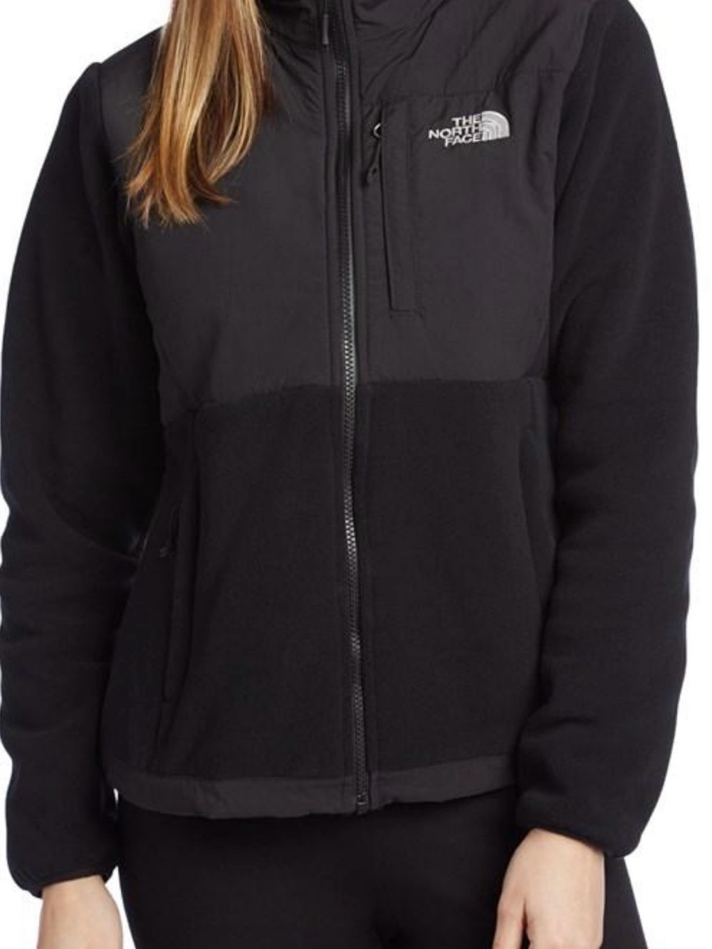 The North Face Women’s Denali Fleece Jacket Black Full Zip Nylon Panels